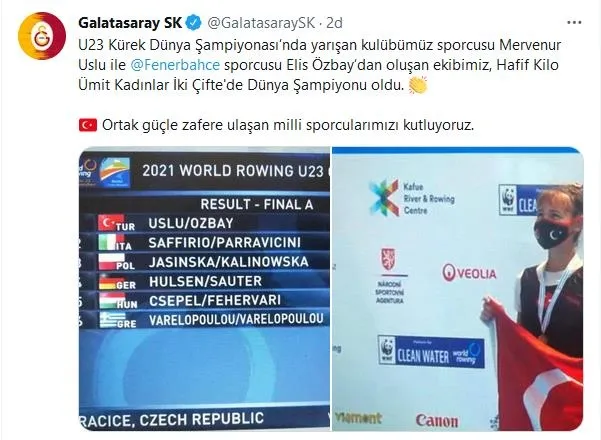 Son dakika spor haberi: Milli kürekçiler Mervenur Uslu ile Elis Özbay 23 Yaş Altı Dünya Şampiyonası'nda altın madalya kazandı - 2