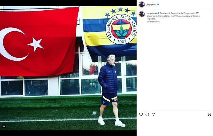 Fenerbahçe Teknik Direktörü Jorge Jesus'tan 29 Ekim mesajı! - 1