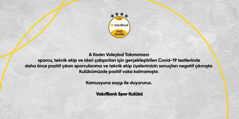 VakıfBank'ta tüm corona virüsü testleri negatif! - 1