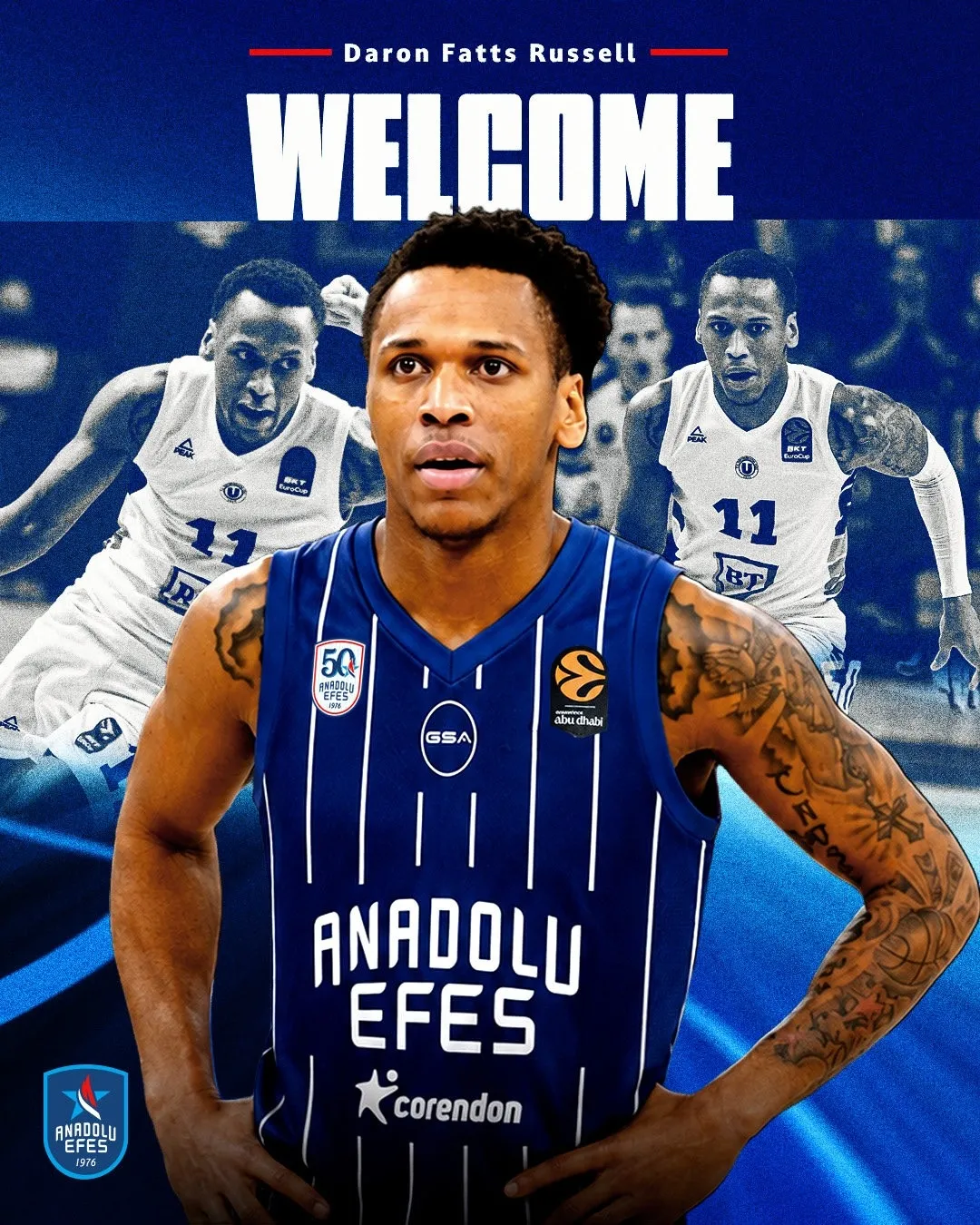 Anadolu Efes, ABD'li Oyun Kurucu Daron Russell'ı Transfer Etti