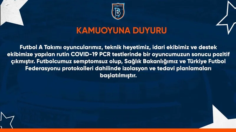 Medipol Başakşehir'de Gaziantep FK maçı öncesi corona şoku! 1 futbolcu pozitif - 1
