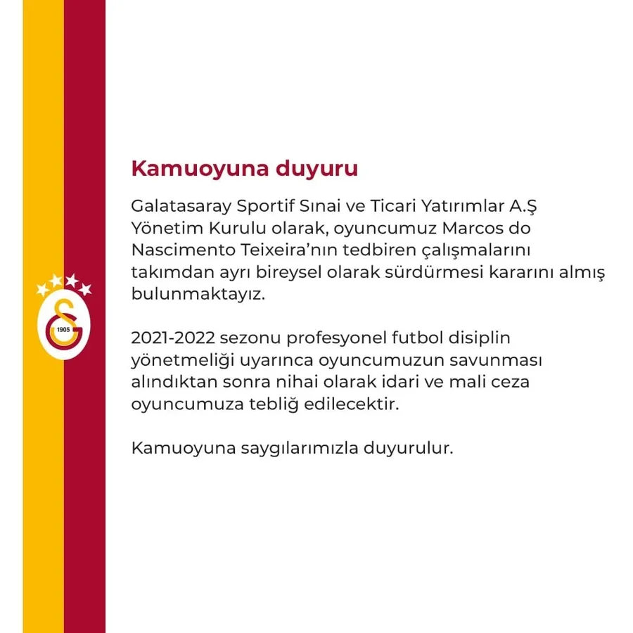 Galatasaray Marcao'yu kadro dışı bıraktı! | Son dakika spor haberleri... - 1