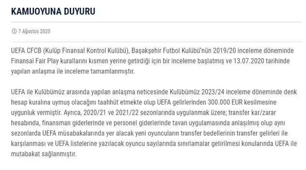 UEFA Başakşehir ile yeni anlaşma imzaladı - 1