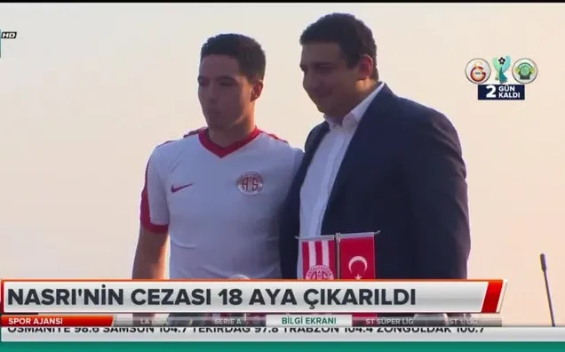 Nasri'nin cezası 6 aydan 18 aya çıkarıldı