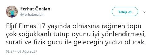 Fenerbahçe’de Elif Elmas çılgınlığı!