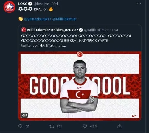 Lille'den Türkiye-Hollanda maçında goller atan Burak Yılmaz paylaşımı! - 3