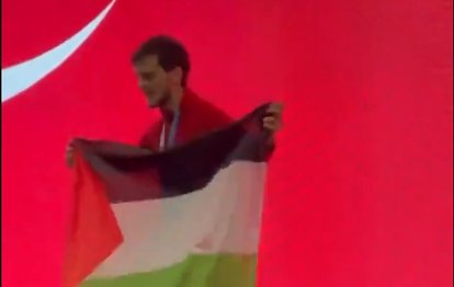 Avrupa şampiyonu olan Necmettin Erbakan Akyüz Filistin’i unutmadı!