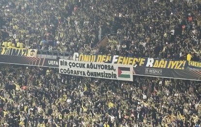 Fenerbahçe taraftarından Filistin’e destek! Bir çocuk ağlıyorsa coğrafya önemsizdir