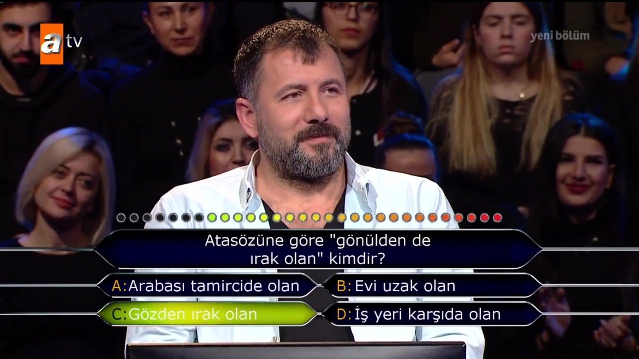 Kim Milyoner Olmak İster 797. bölüm soru ve cevapları! Geceye damga vuran soru
