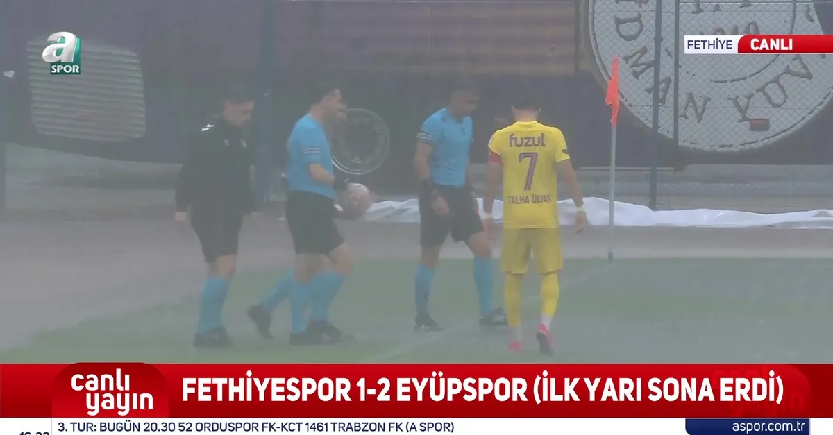 Fethiyespor-Eyüpspor maçına yağış engeli