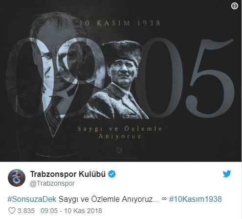 Spor Camiasından 10 Kasım Mesajları