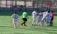 Amatör Küme’de skandal görüntüler! Hakeme yumruk attı maç tatil edildi