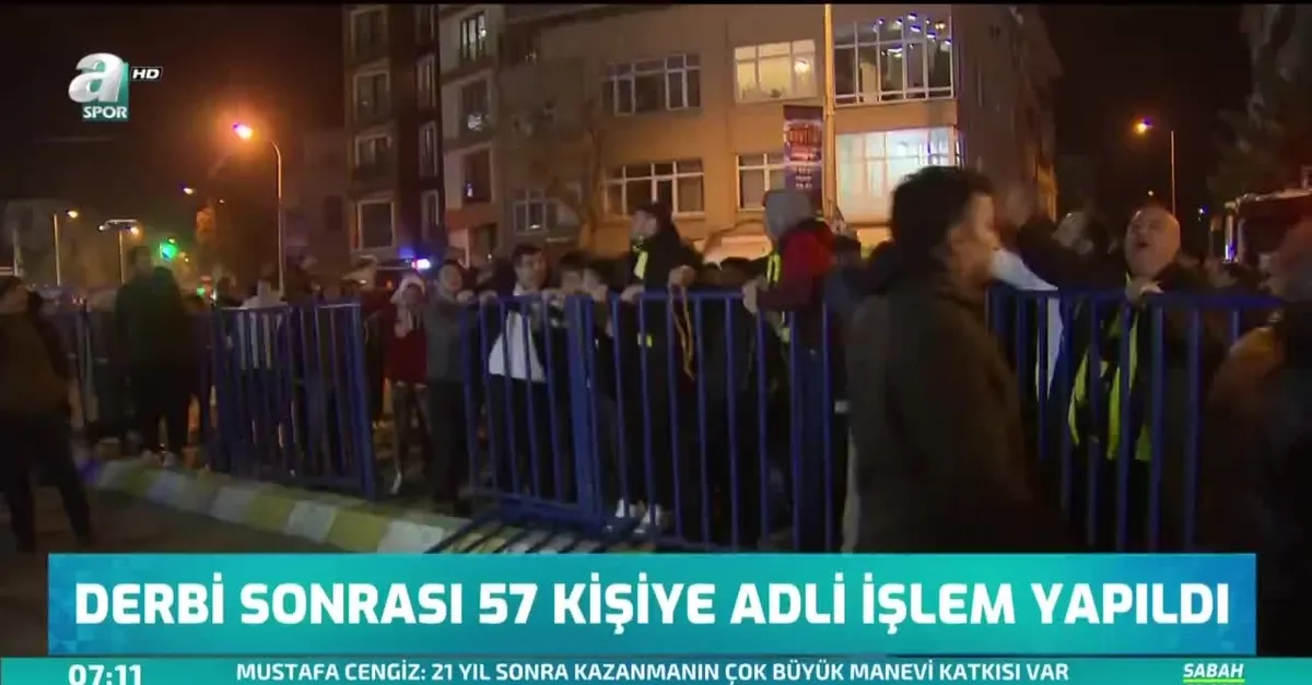 Derbi sonrası 57 kişiye adli işlem yapıldı