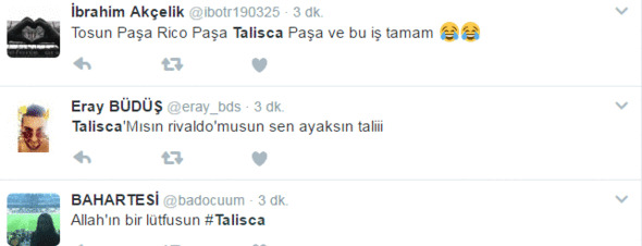 Talisca sosyal medyayı salladı
