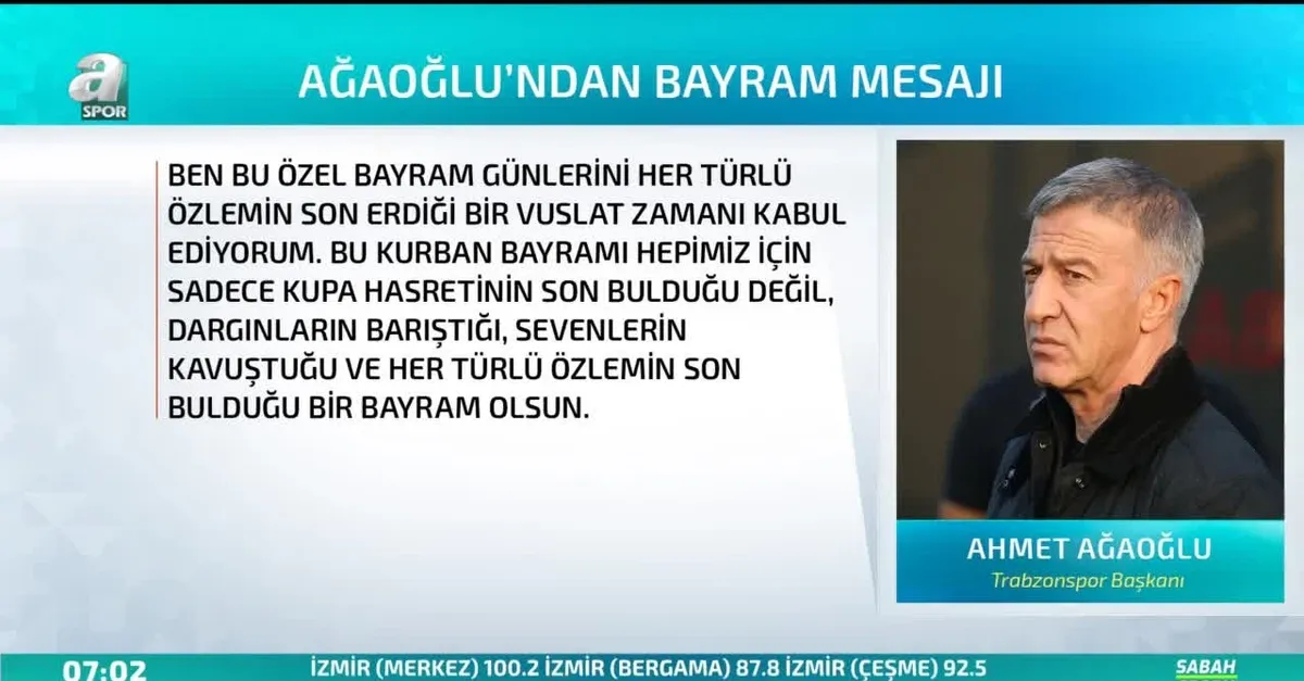 Ahmet Ağaoğlu'ndan bayram mesajı