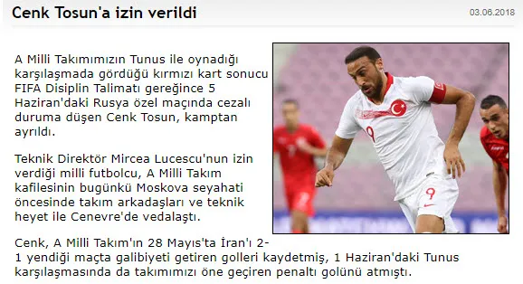 Cenk Tosun kamptan ayrıldı - 1
