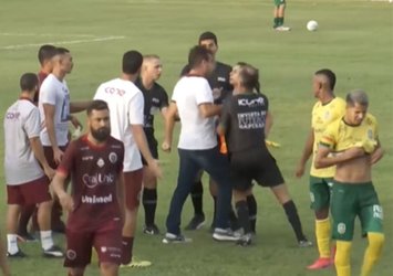 Brezilya futbolunda skandal görüntüler! Kadın hakeme kafa atıldı
