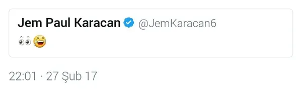 Jem Paul Karacan'dan olay tweet - 1