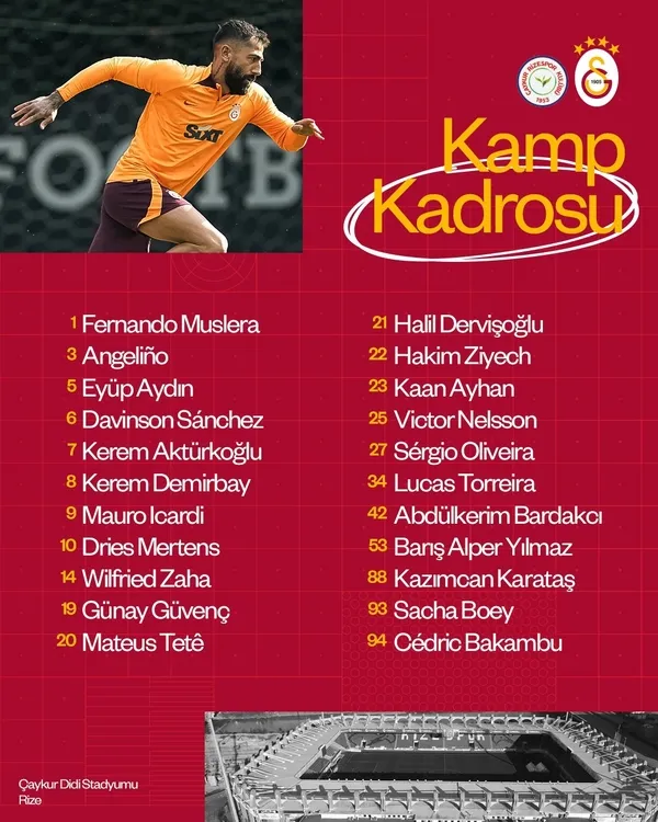 Galatasaray'ın Rize kafilesi açıklandı! Mauro Icardi kadroda yer aldı mı? - 1