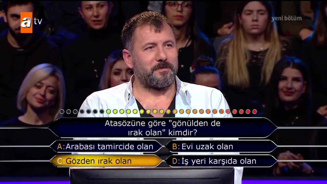 Kim Milyoner Olmak İster 797. bölüm soru ve cevapları! Geceye damga vuran soru