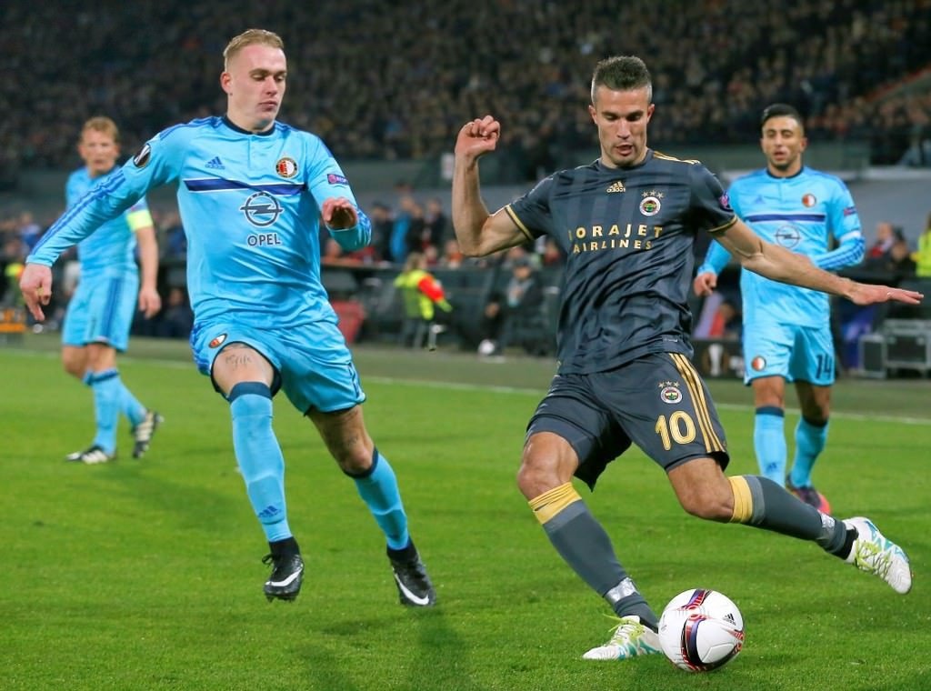 Feyenoord - Fenerbahçe mücadelesinden kareler