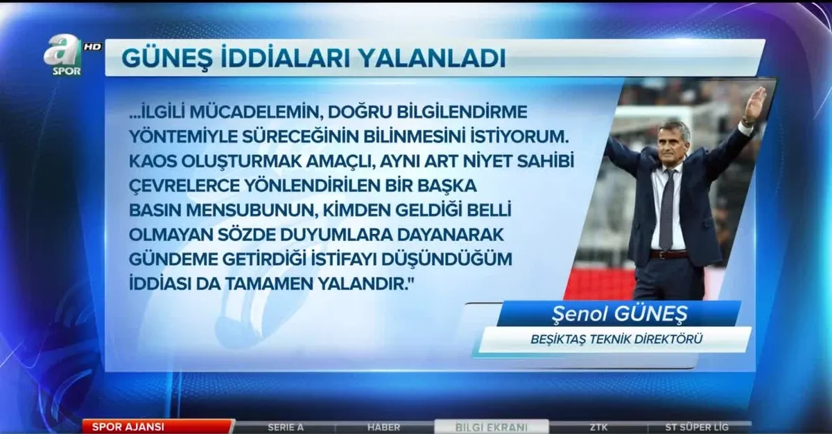 Şenol Güneş'ten iddialara yalanlama