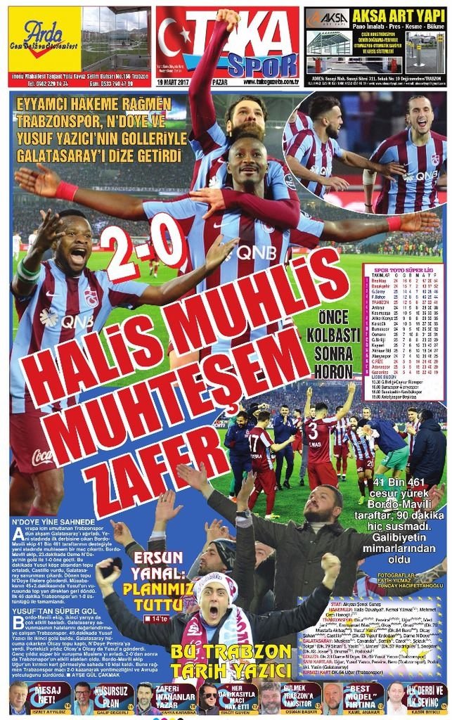 Trabzonspor kazandı yerel basın coştu