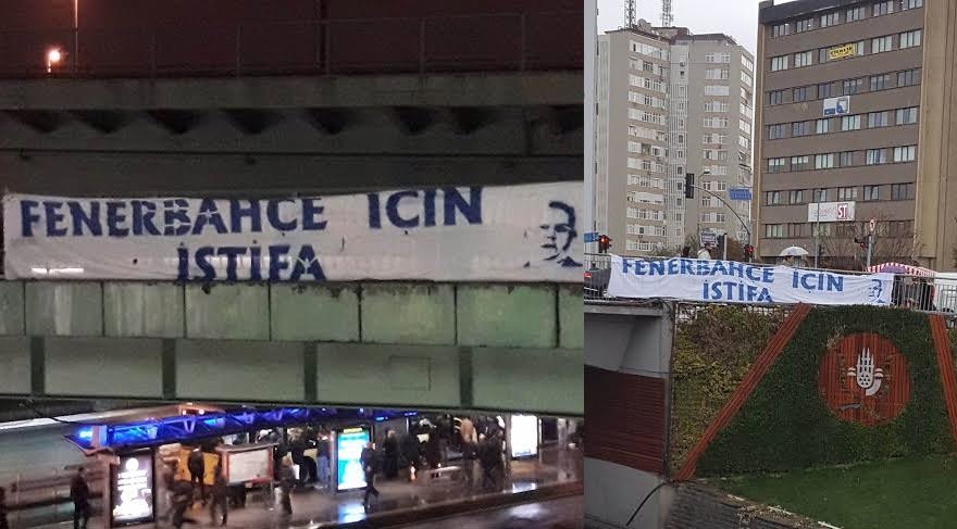 Fenerbahçe taraftarından ’istifa’ pankartları