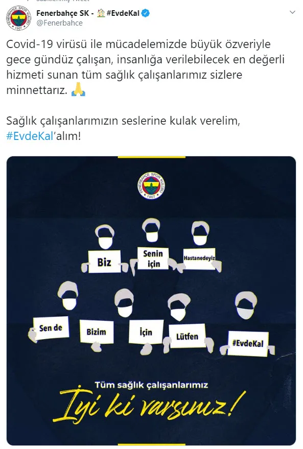 Sağlık Bakanı Dr. Fahrettin Koca ve kulüplerden sağlık çalışanlarına destek - 1