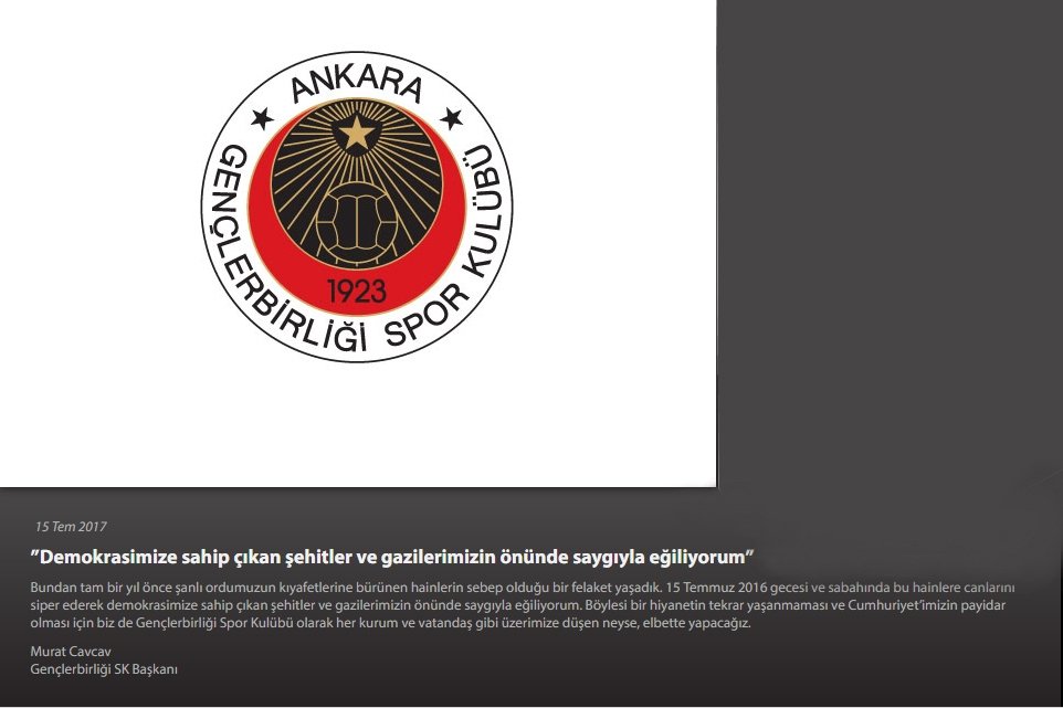 Spor camiasından 15 Temmuz mesajları