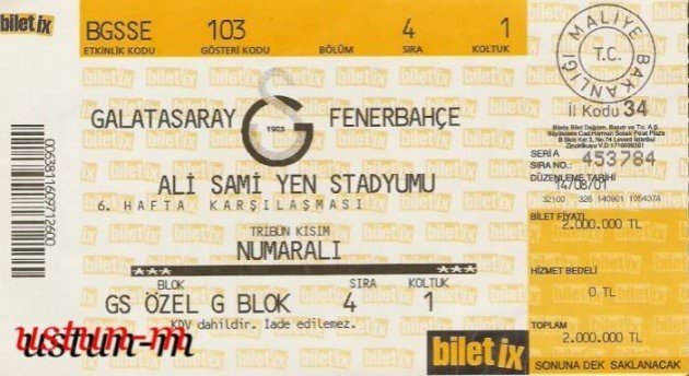 Eski maç biletleri