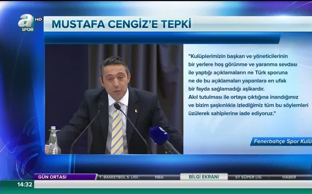 Fenerbahçe'den Mustafa Cengiz'e tepki