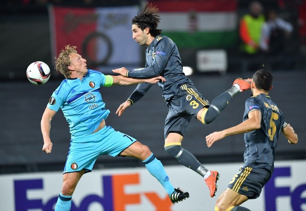Feyenoord - Fenerbahçe mücadelesinden kareler
