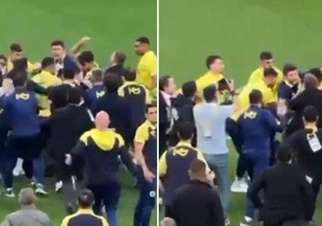 Derbinin ardından skandal görüntüler!