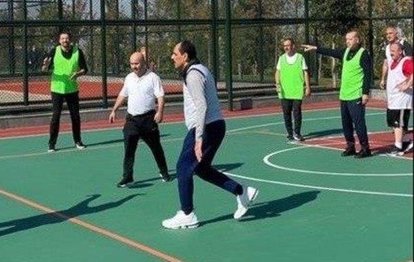 Başkan Recep Tayyip Erdoğan basketbol oynadı o anları Cumhurbaşkanı İletişim Daire Başkanı Fahrettin Altun paylaştı