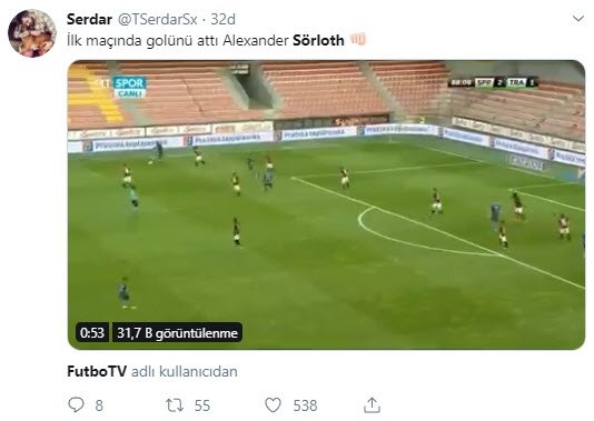 Trabzonspor taraftarından Sörloth paylaÅımları