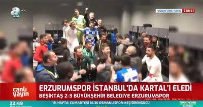 BB Erzurumspor futbolcuların soyunma odası sevinci