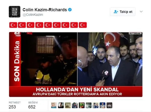 Colin Kazım'dan Hollanda'ya tepki! - 1