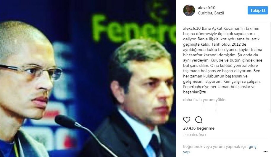 Alex’ten Aykut Kocaman açıklaması!