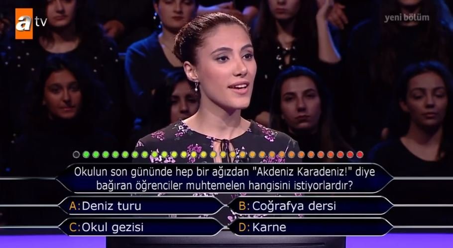 Kim Milyoner Olmak İster 788. son bölüm soru ve cevapları 26 Kasım 2018